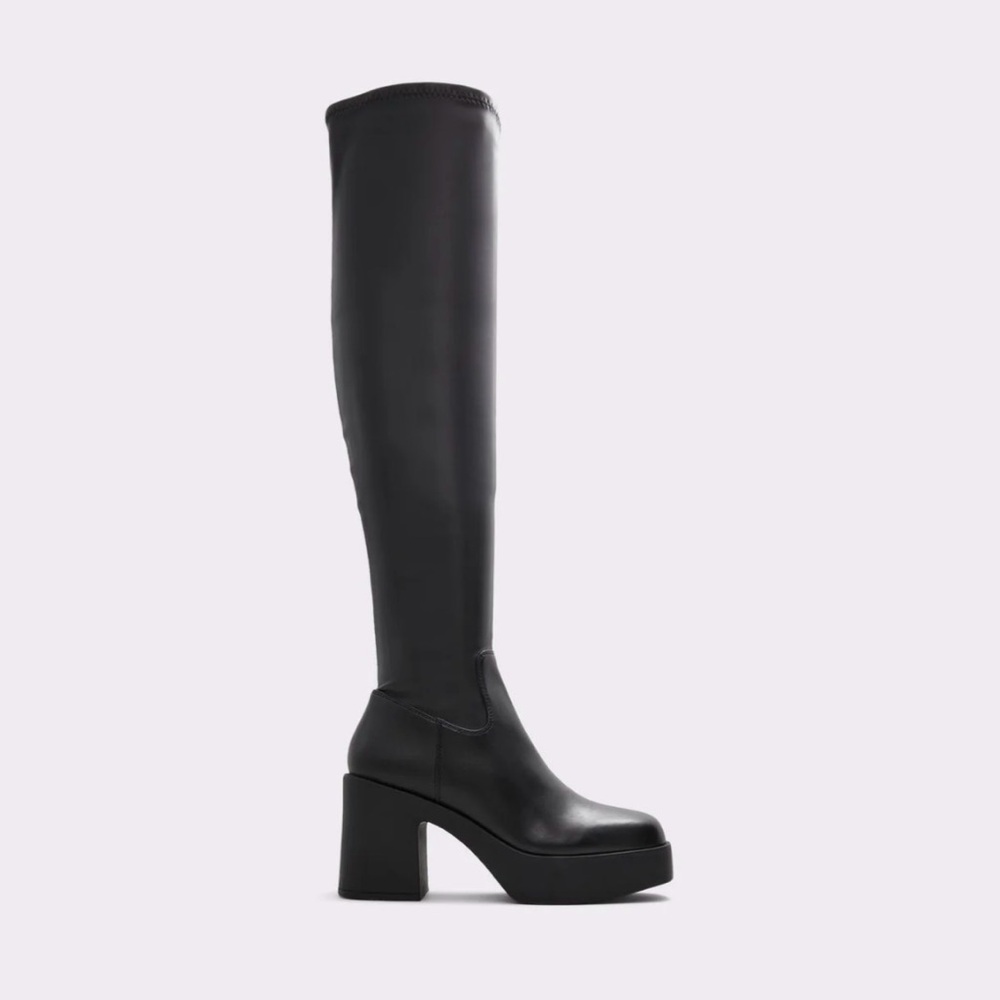 Black Knee-High Platform Boots